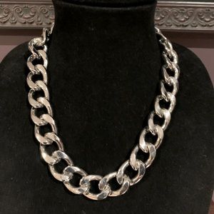 Chunky silver chain necklace